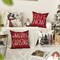 Merry Christmas Snowman Let It Snow Throw Pillow Covers, 18 x 18 Inch Xmas Tree Winter Holiday Cushion Case Decoration for Sofa Couch Set of 4